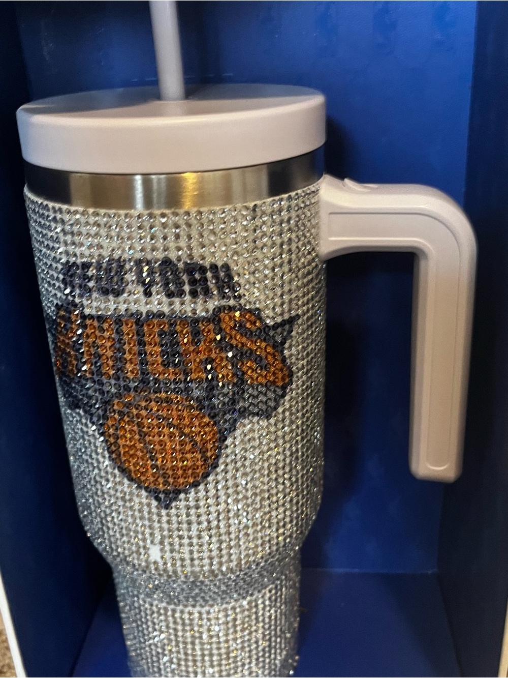 Stainless Steel New York Knicks bedazzled Tumbler